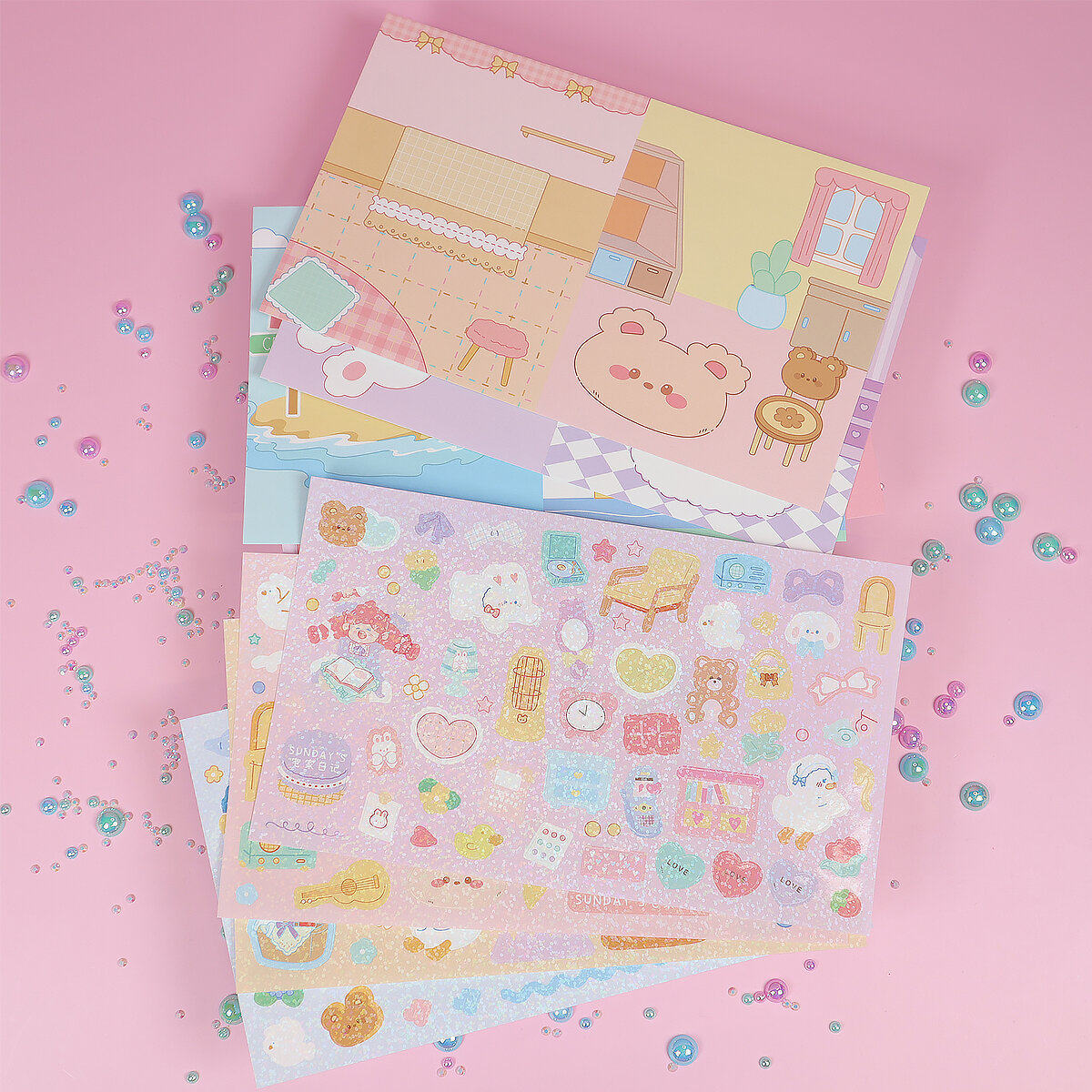 DIY kort med stickers - Sunday Home Diary