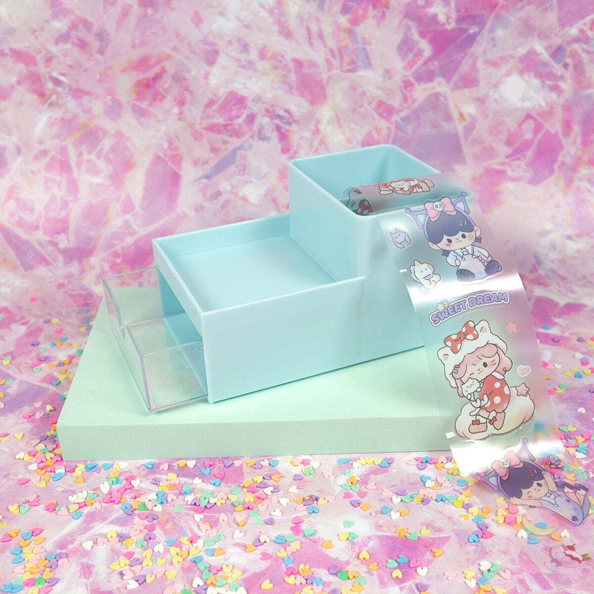Blå skrivbordsförvaring DIY sweet dreams