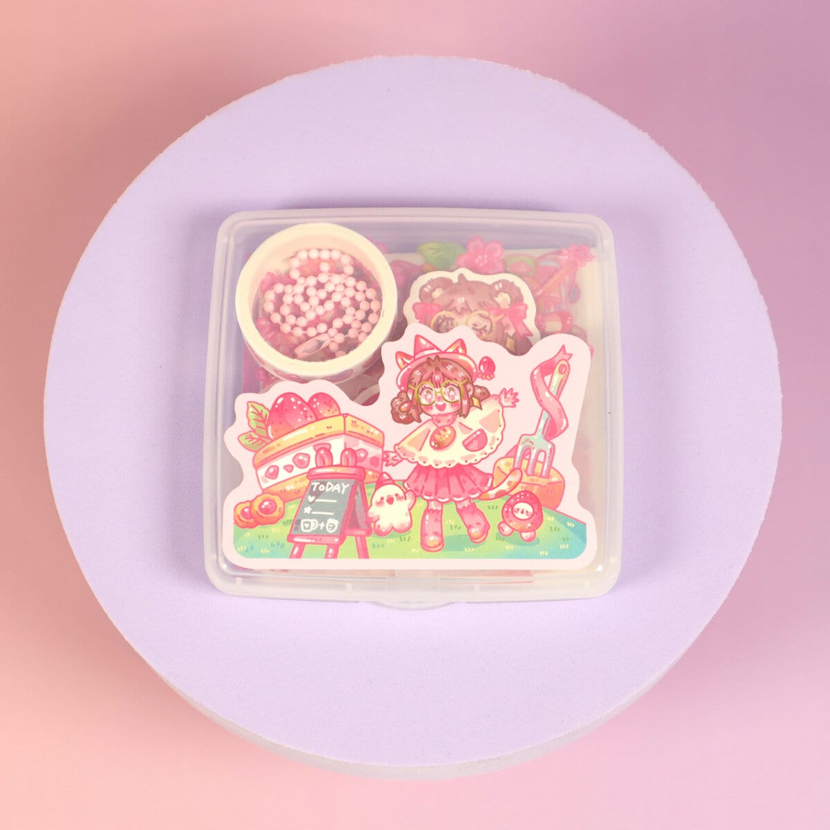 Cerise DIY-kit 2 bag charms & massor av stickers