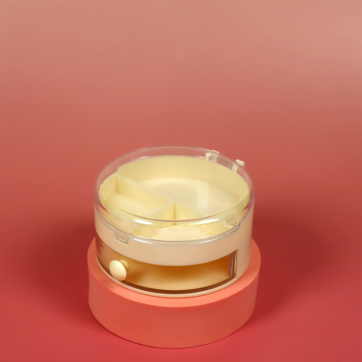 Gul rund mini organizer