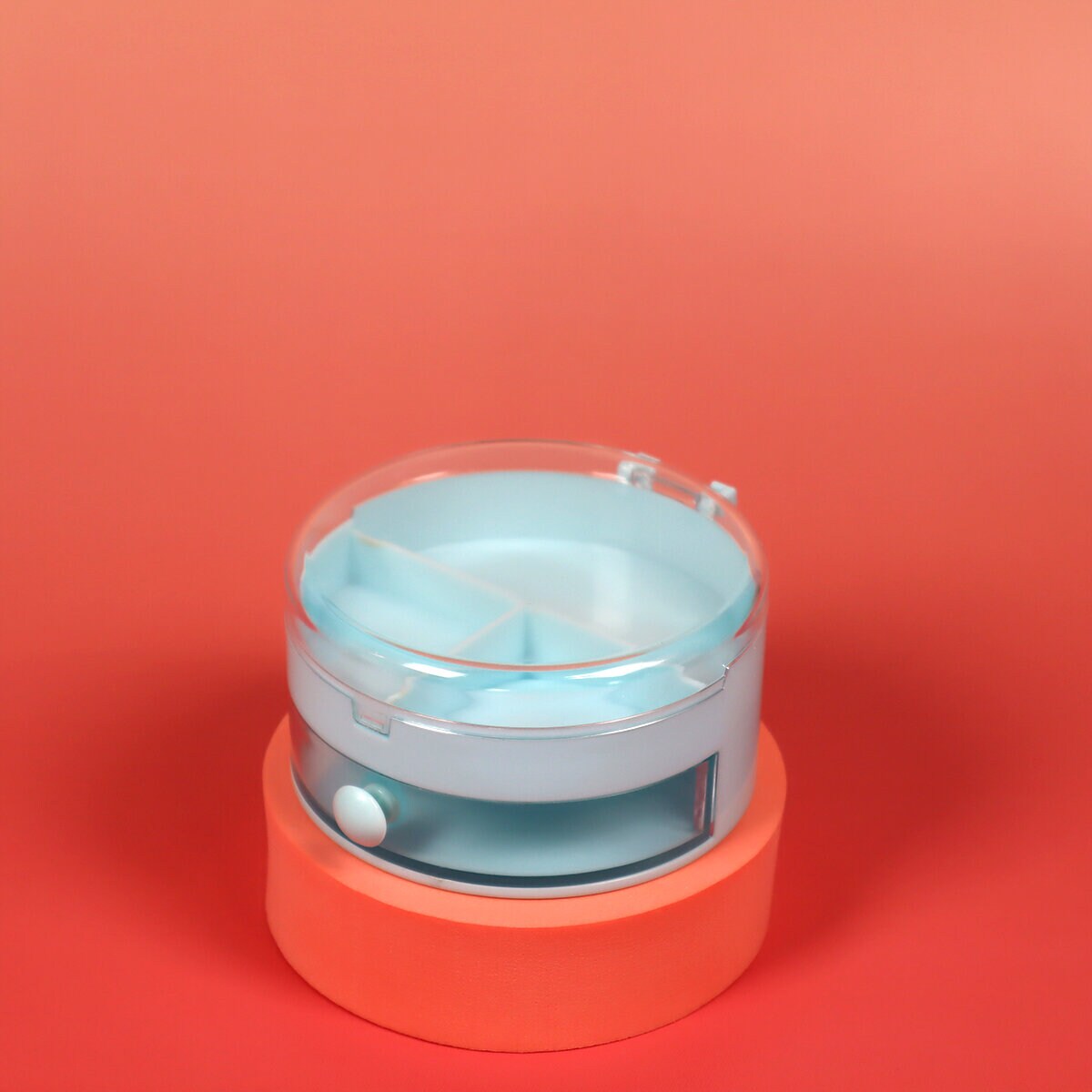 Blå rund mini organizer
