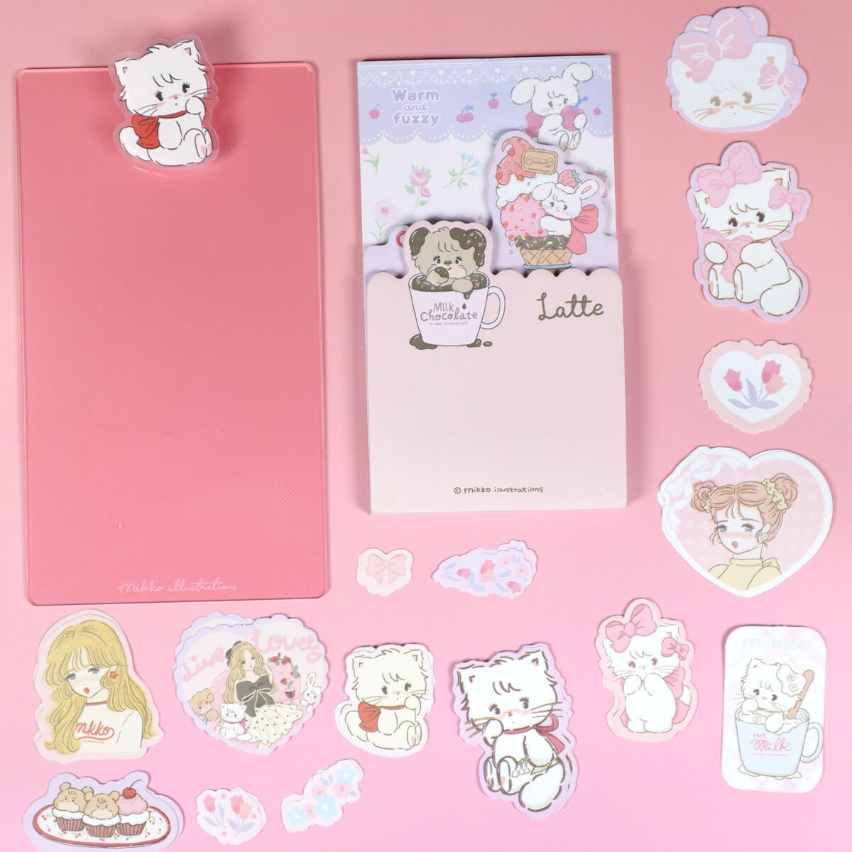 Mikko bunny smal clipboard & stickers