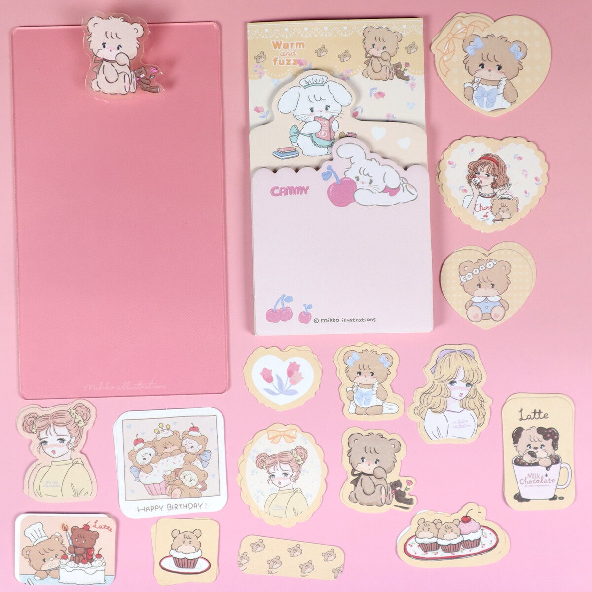 Mikko bunny smal clipboard & stickers