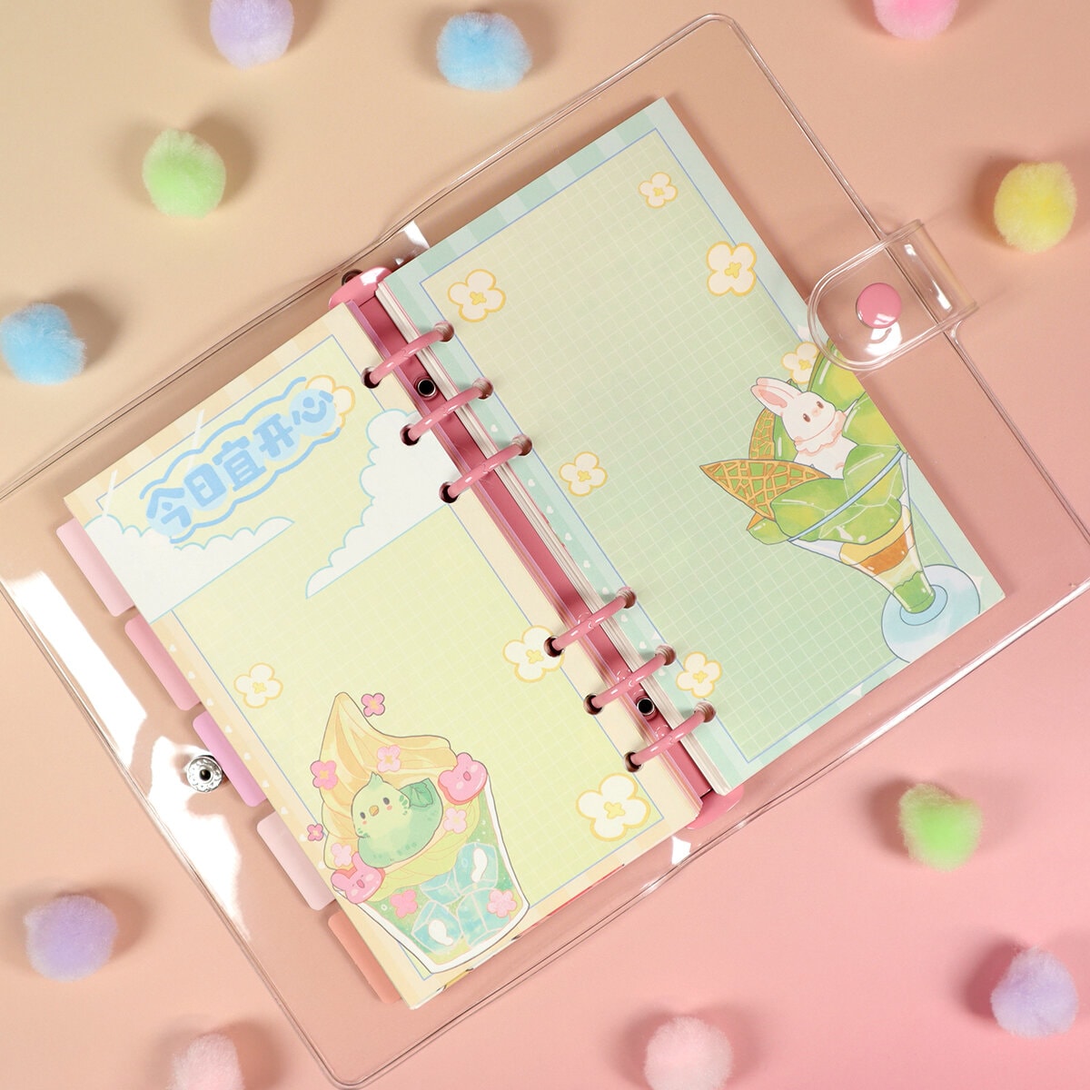 Dessert Bunny planner med plastpärm