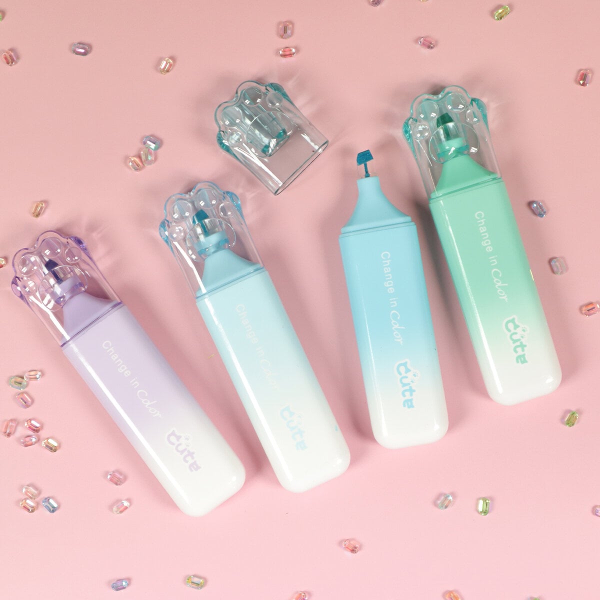 Cute paw 4-pack highlighters