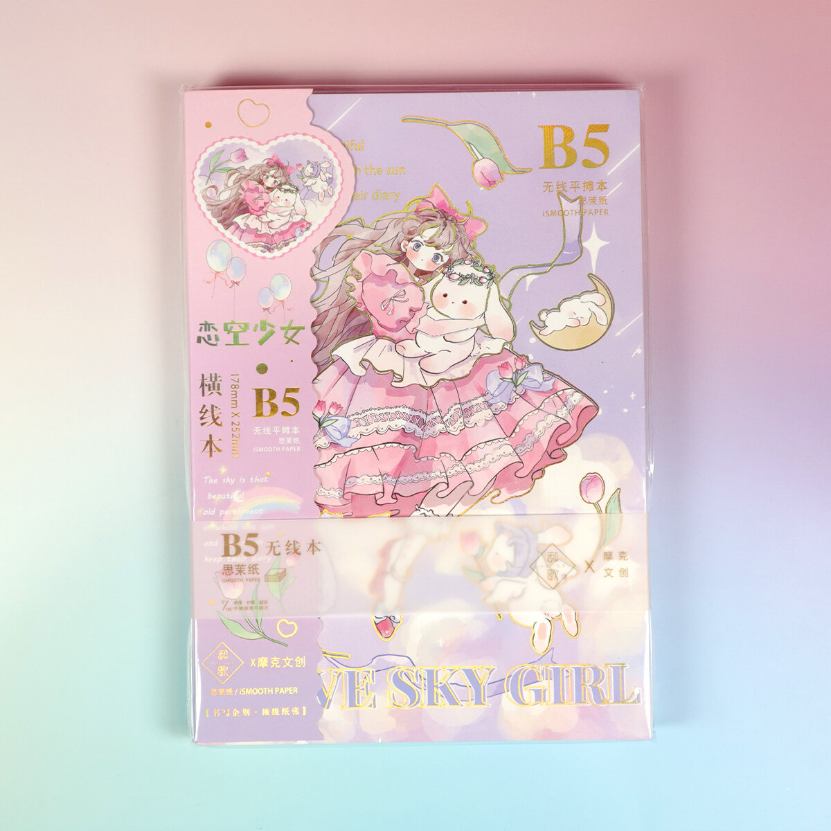 Love sky girl anteckningsbok B5
