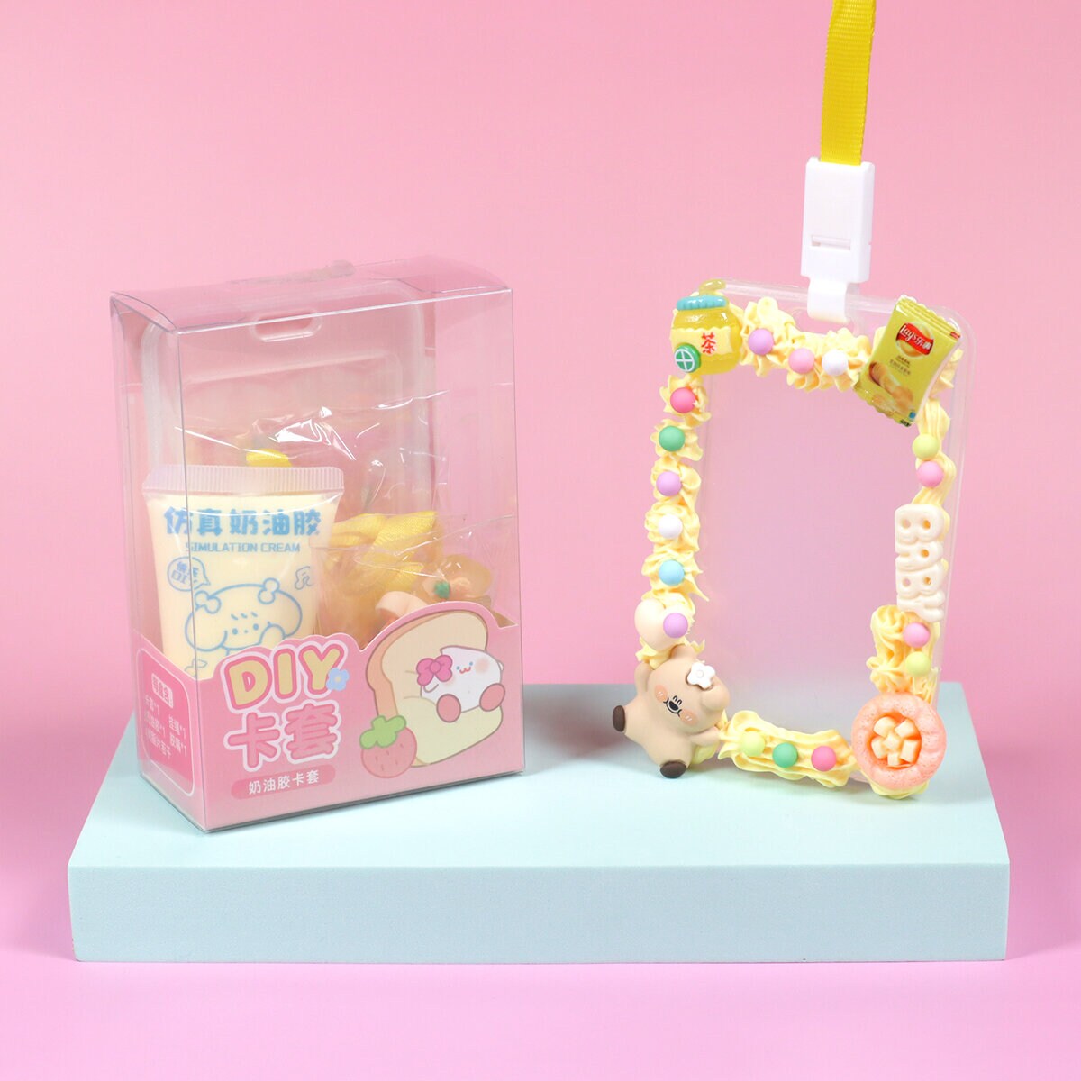 Gul DIY korthållare med decoden