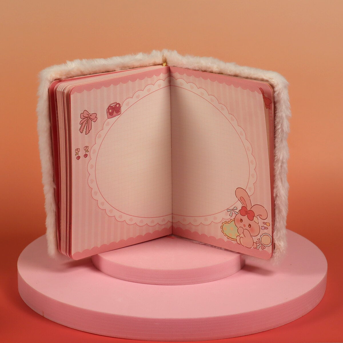 Pink Doris fluffig anteckningsbok