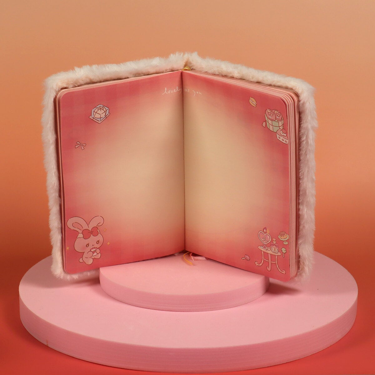 Pink Doris fluffig anteckningsbok