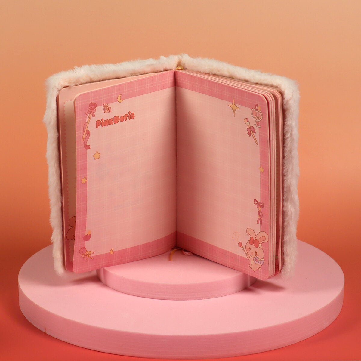 Pink Doris fluffig anteckningsbok