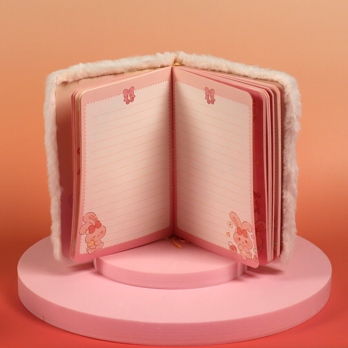 Pink Doris fluffig anteckningsbok