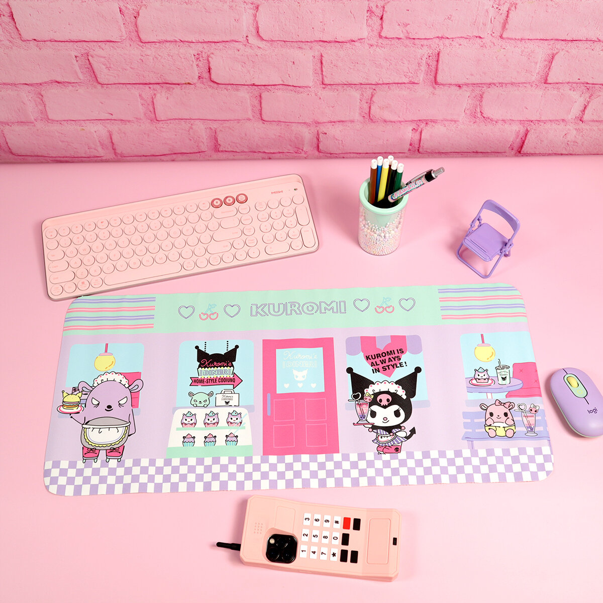 Lila skrivbordsunderlägg - Kuromi´s diner