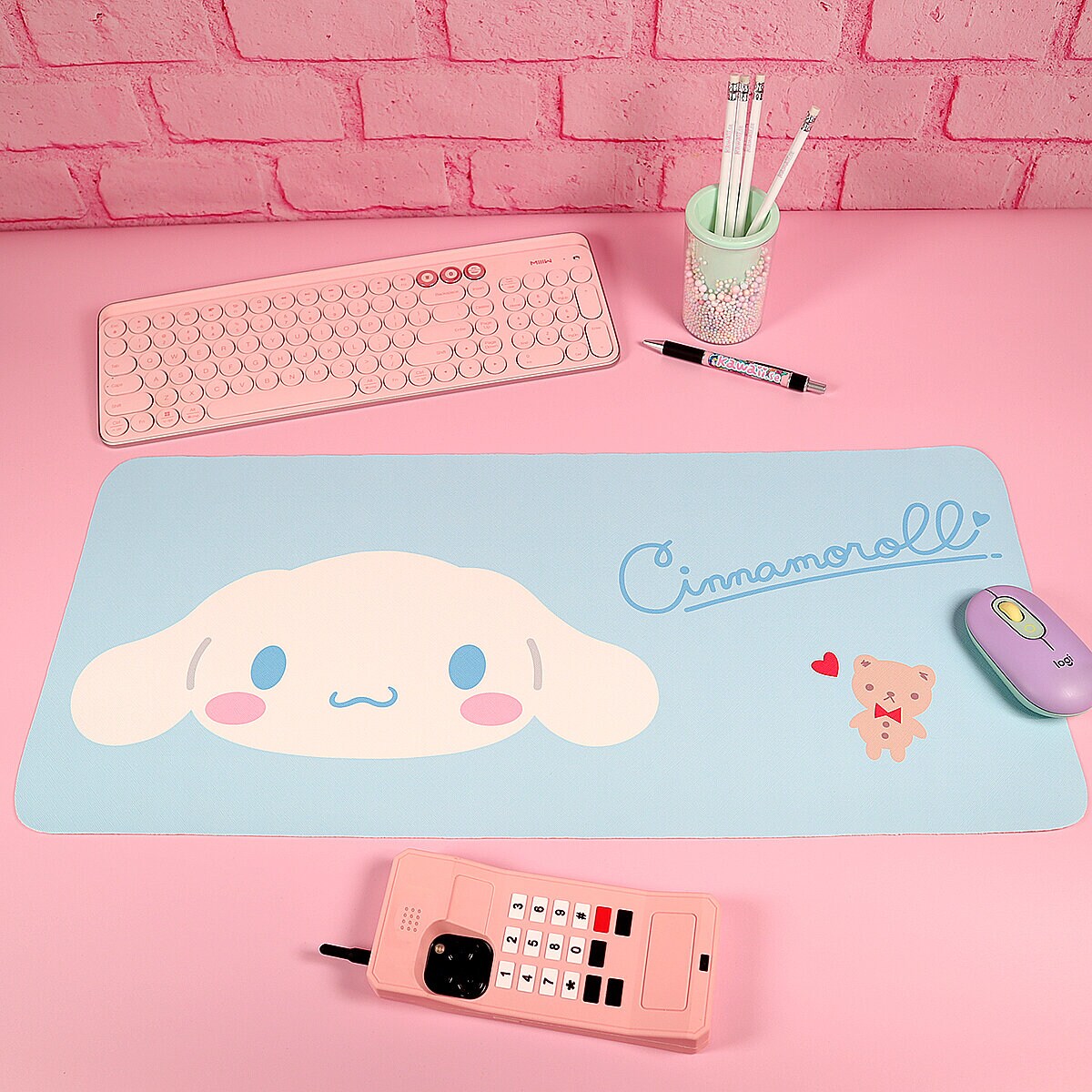Blått skrivbordsunderlägg - Cinnamoroll face