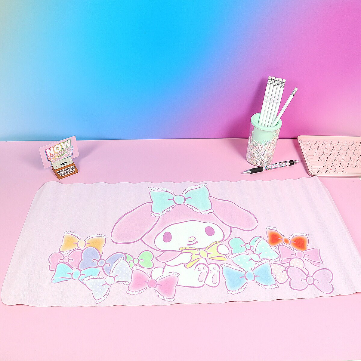Rosa skrivbordsunderlägg - My Melody med rosetter