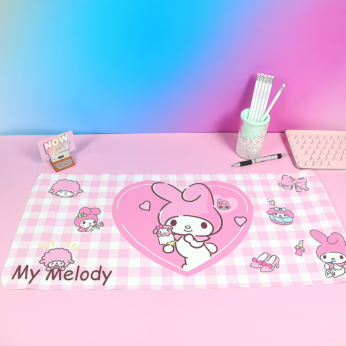 Rosa-rutigt skrivbordsunderlägg - My Melody