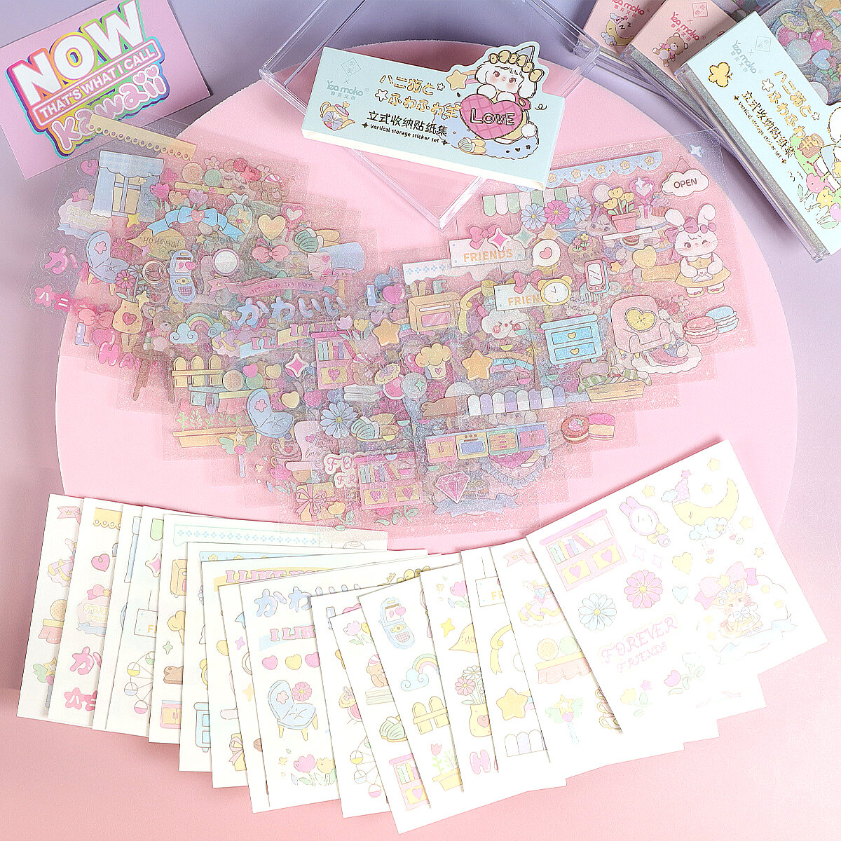 Stickersark i Fodral - Cute animals