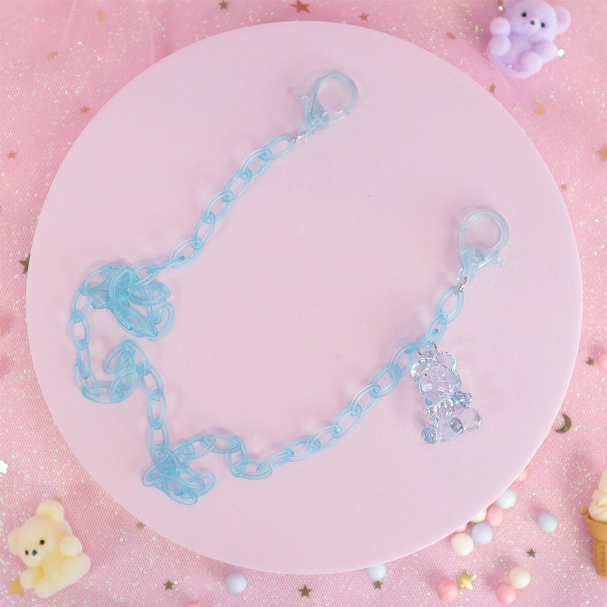 Blue glasses chain bear