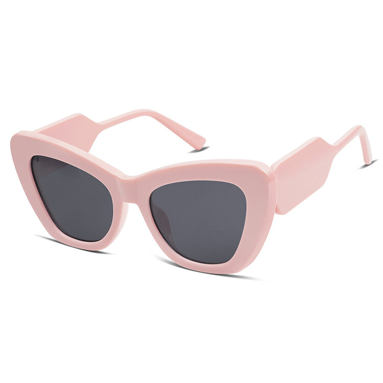 Rosa solglasögon med tjocka kantiga bågar