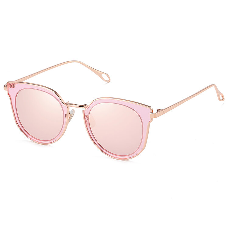 Rosa solglasögon med rosé spegelglas