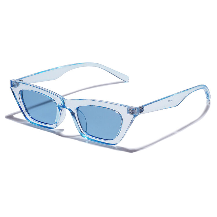 Blå rektangulära solglasögon