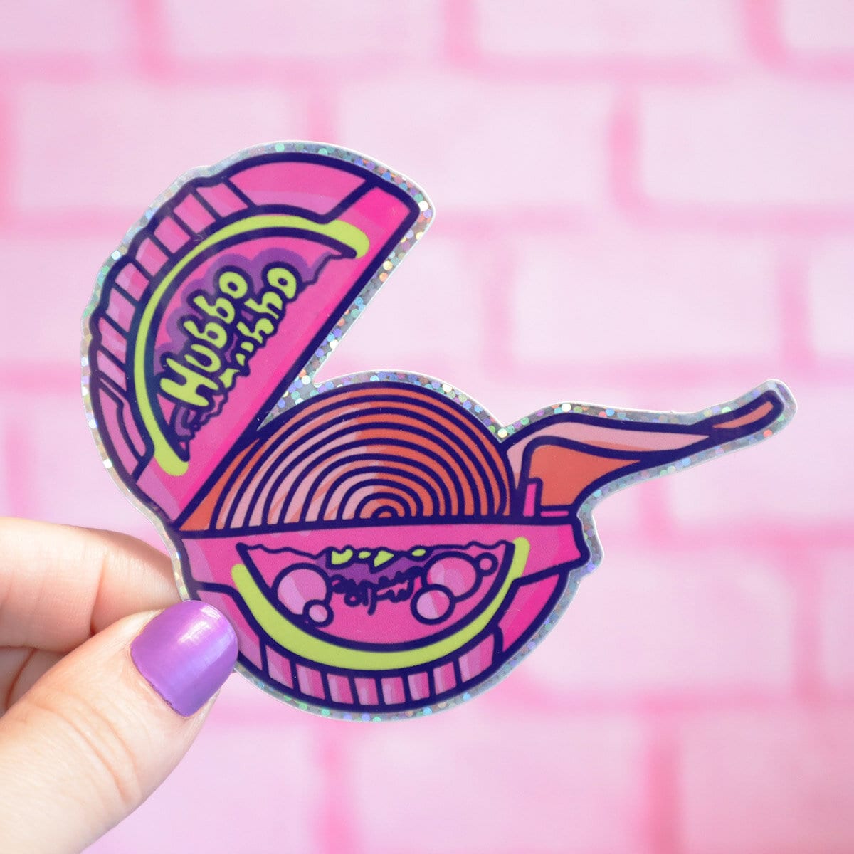 Glittrig sticker - Hubba bubba