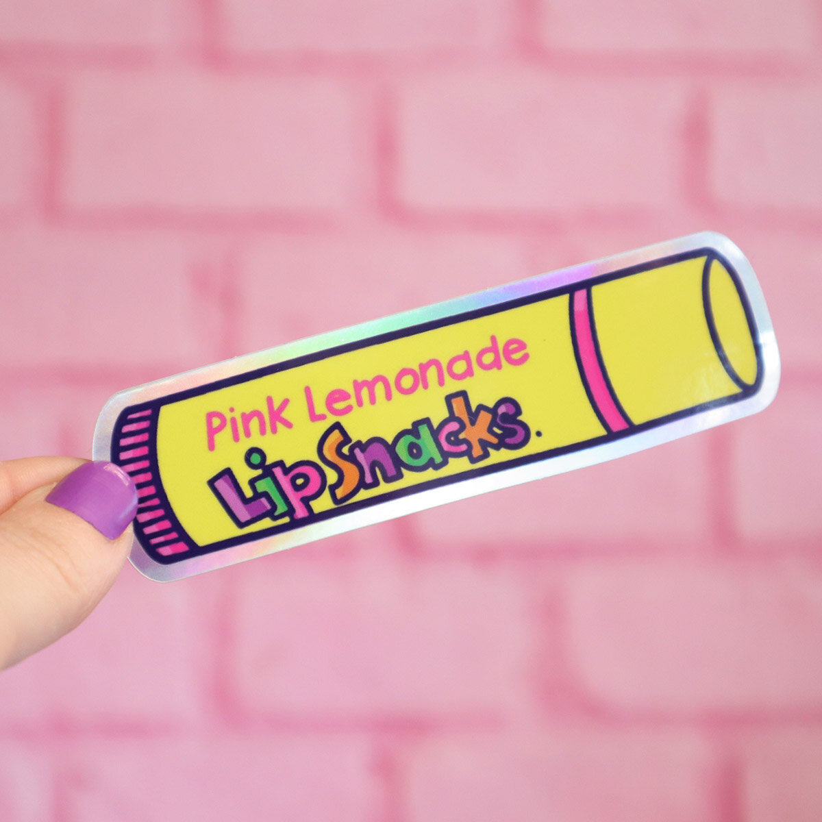 Holografisk sticker - Pink lemonade