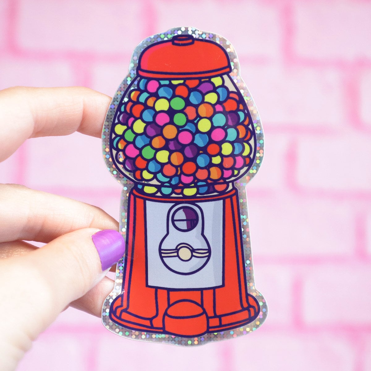 Glittrig sticker - Gumball machine