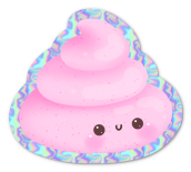 Holografisk sticker - Rosa Bajs