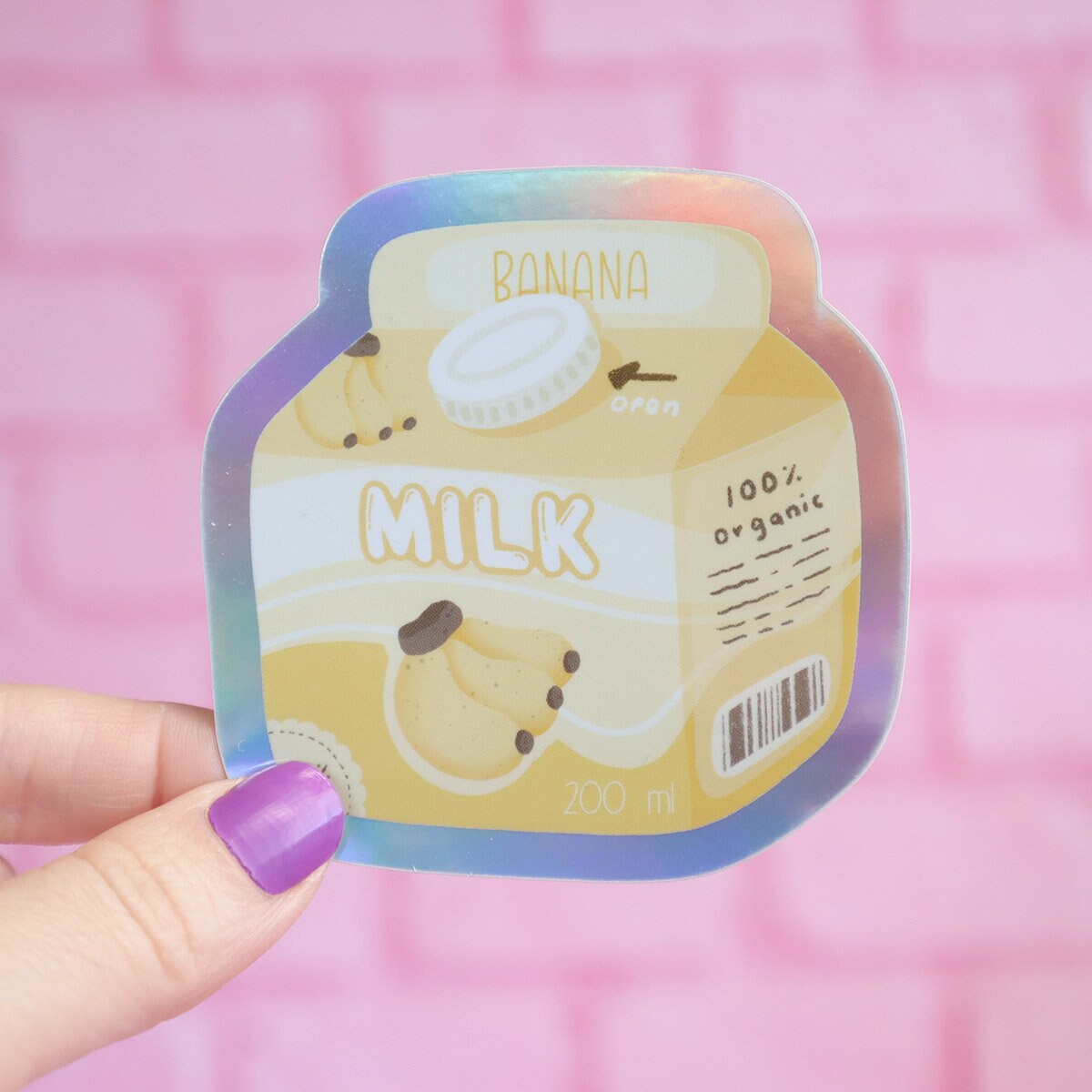 Holografisk sticker - Banana Milk