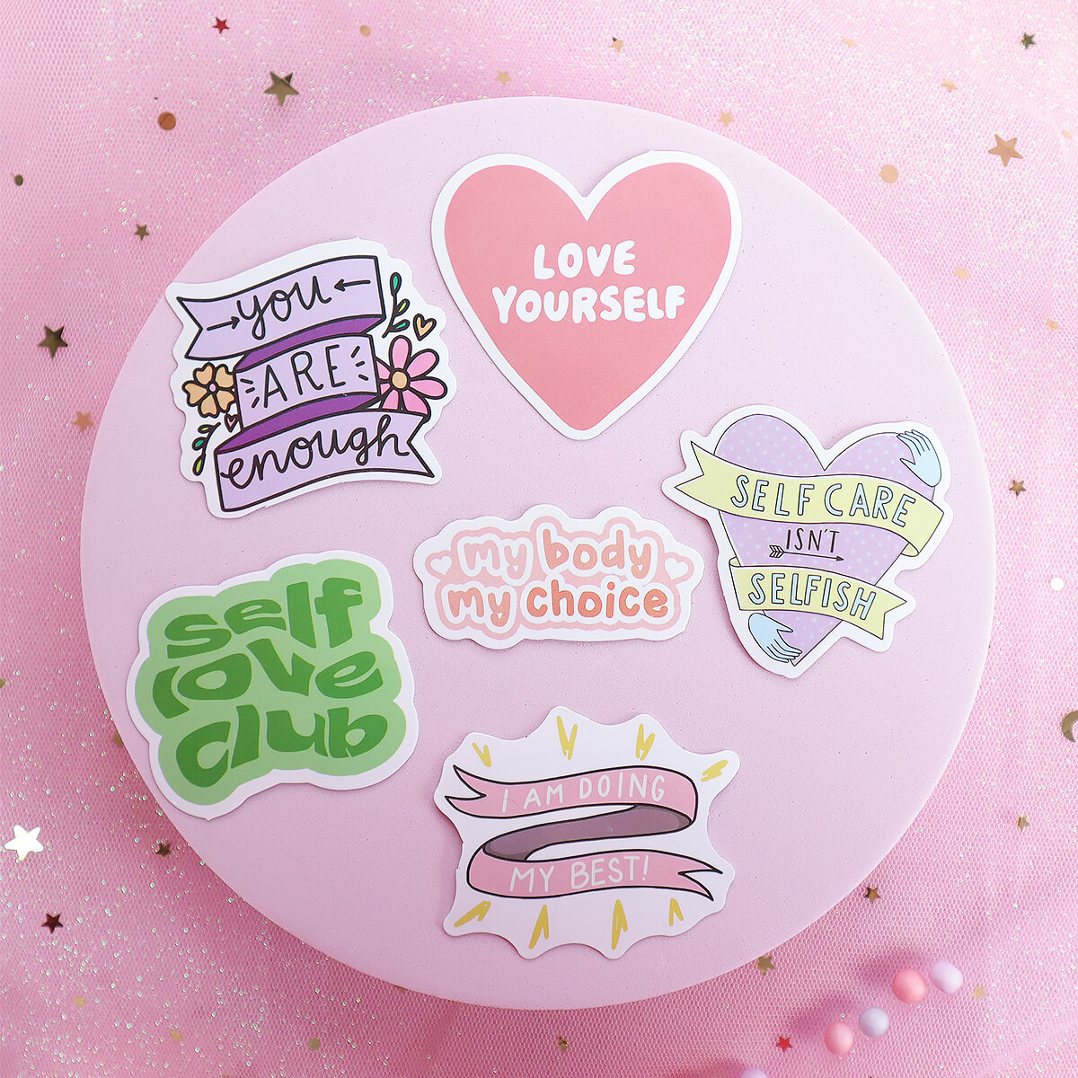 6-pack stickers self love no 2