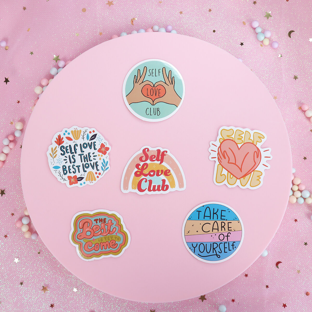 6-pack stickers self love no 3