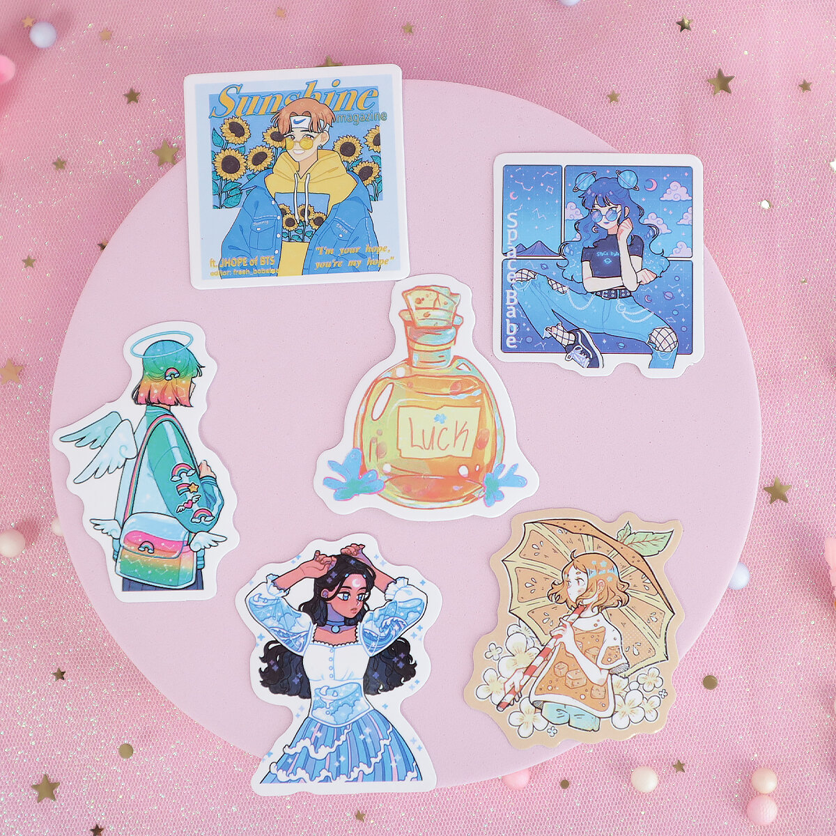 6-pack stickers cute aesthetic no 3