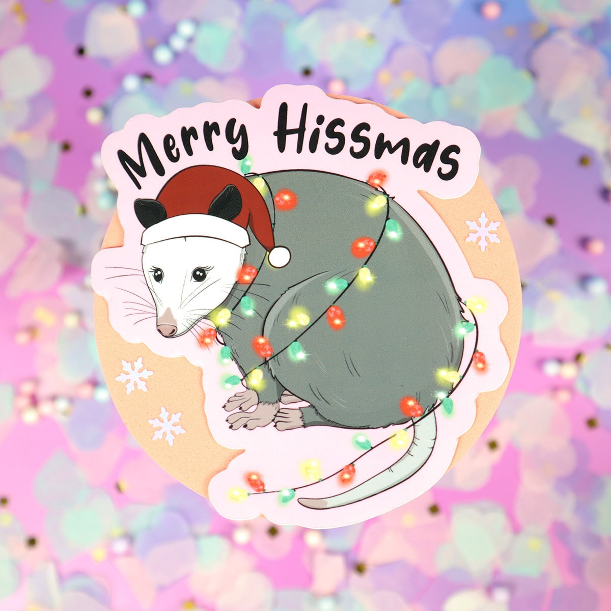 Stor sticker opossum hissmas