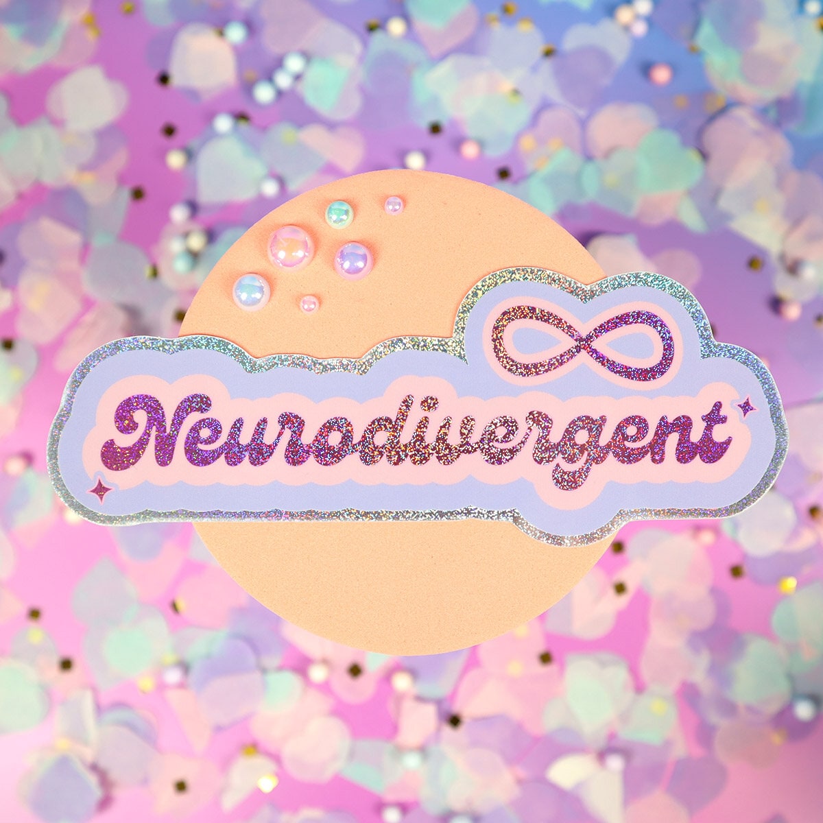 Stor glittrig sticker neurodivergent