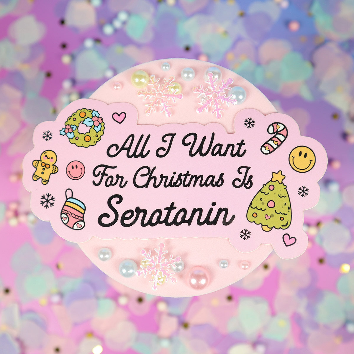 Stor sticker Serotonin christmas