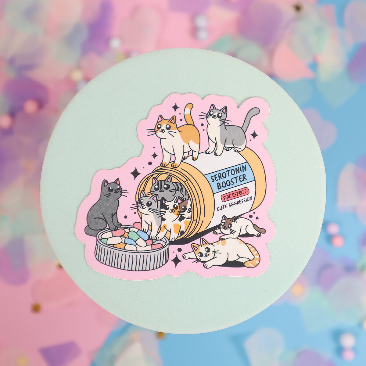 Sticker Serotonin booster cats