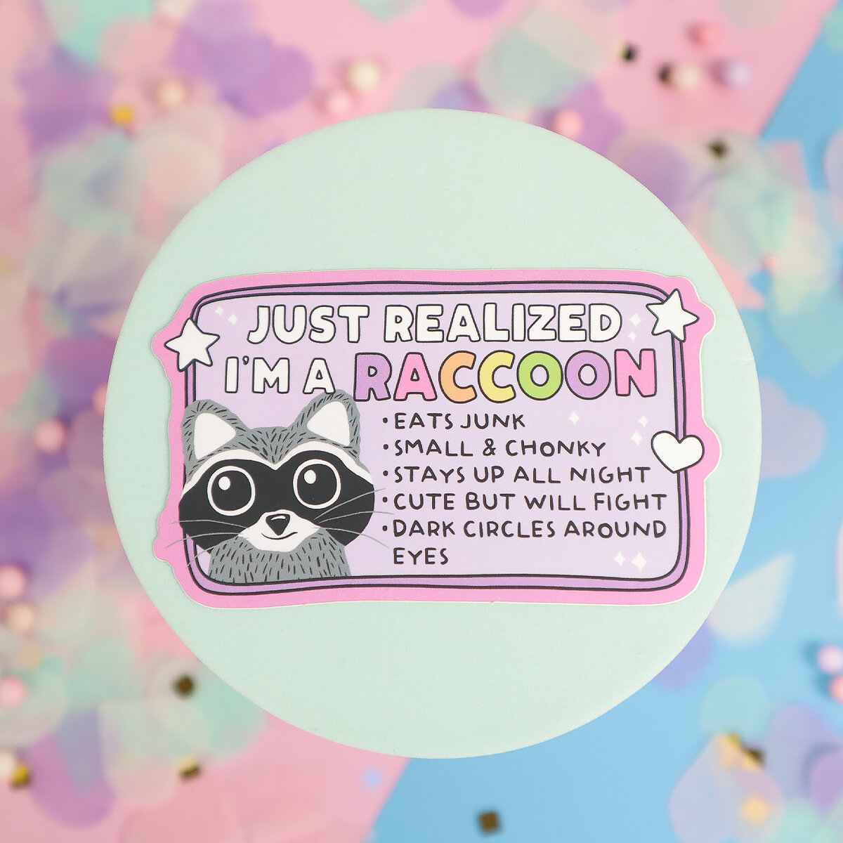 Stor sticker I´m a raccoon