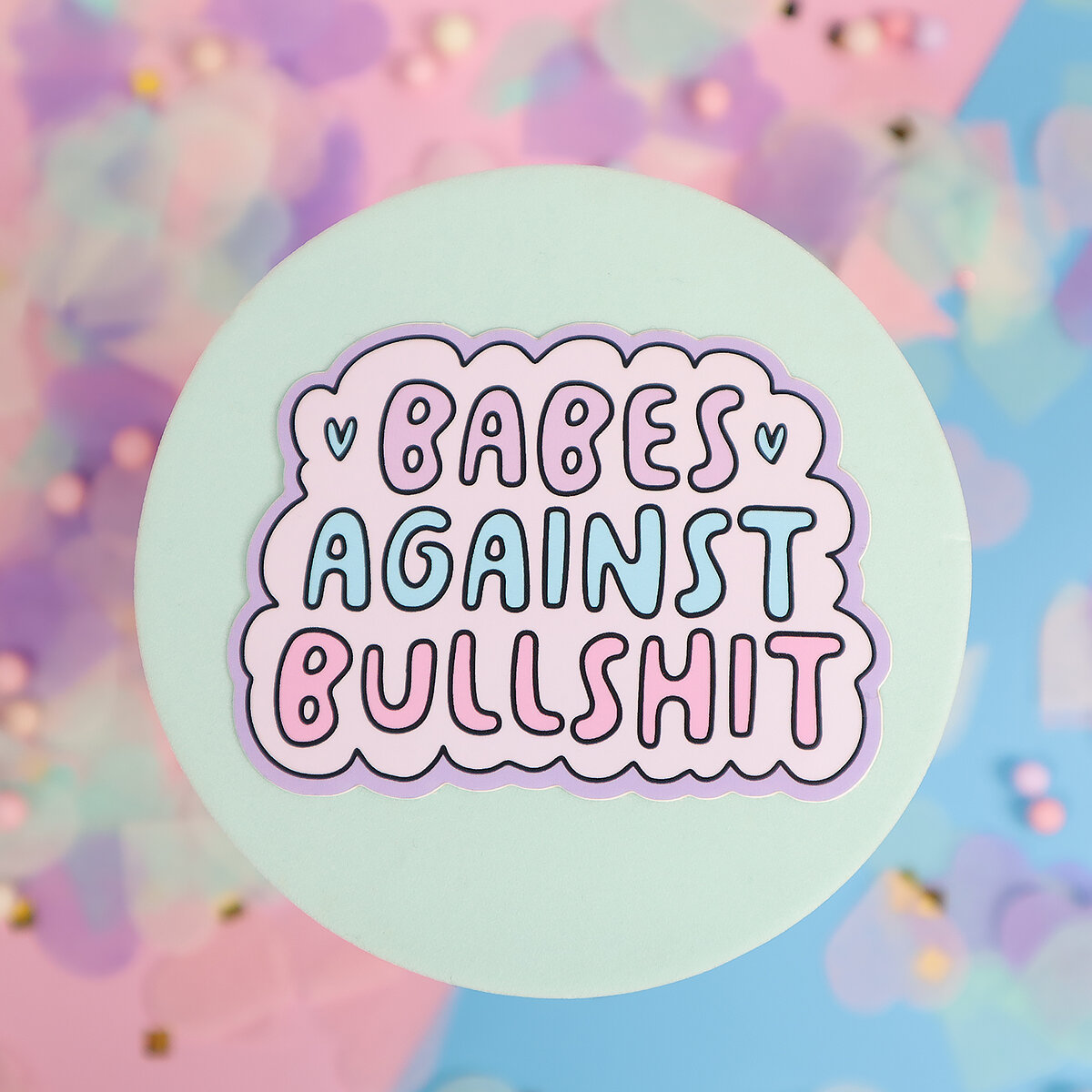 Stor sticker Babes against bullshit