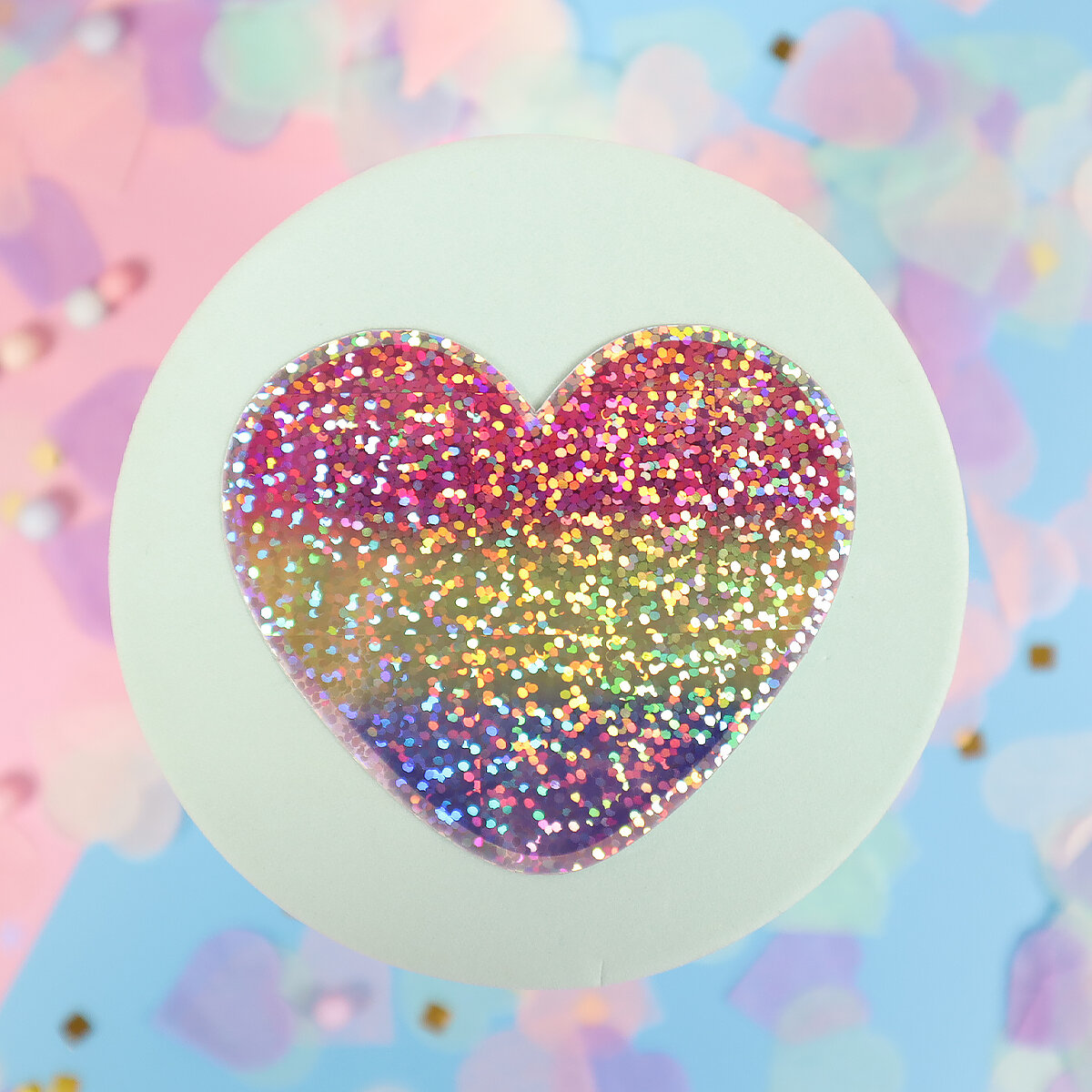 Glittrig sticker pan heart