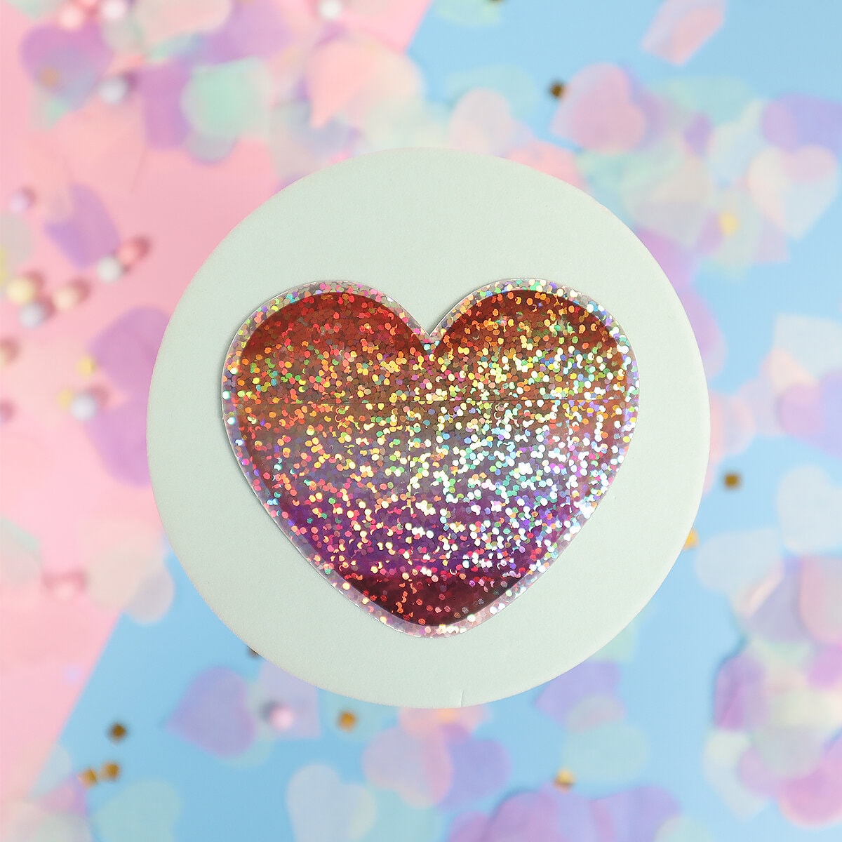 Glittrig sticker lesbian heart