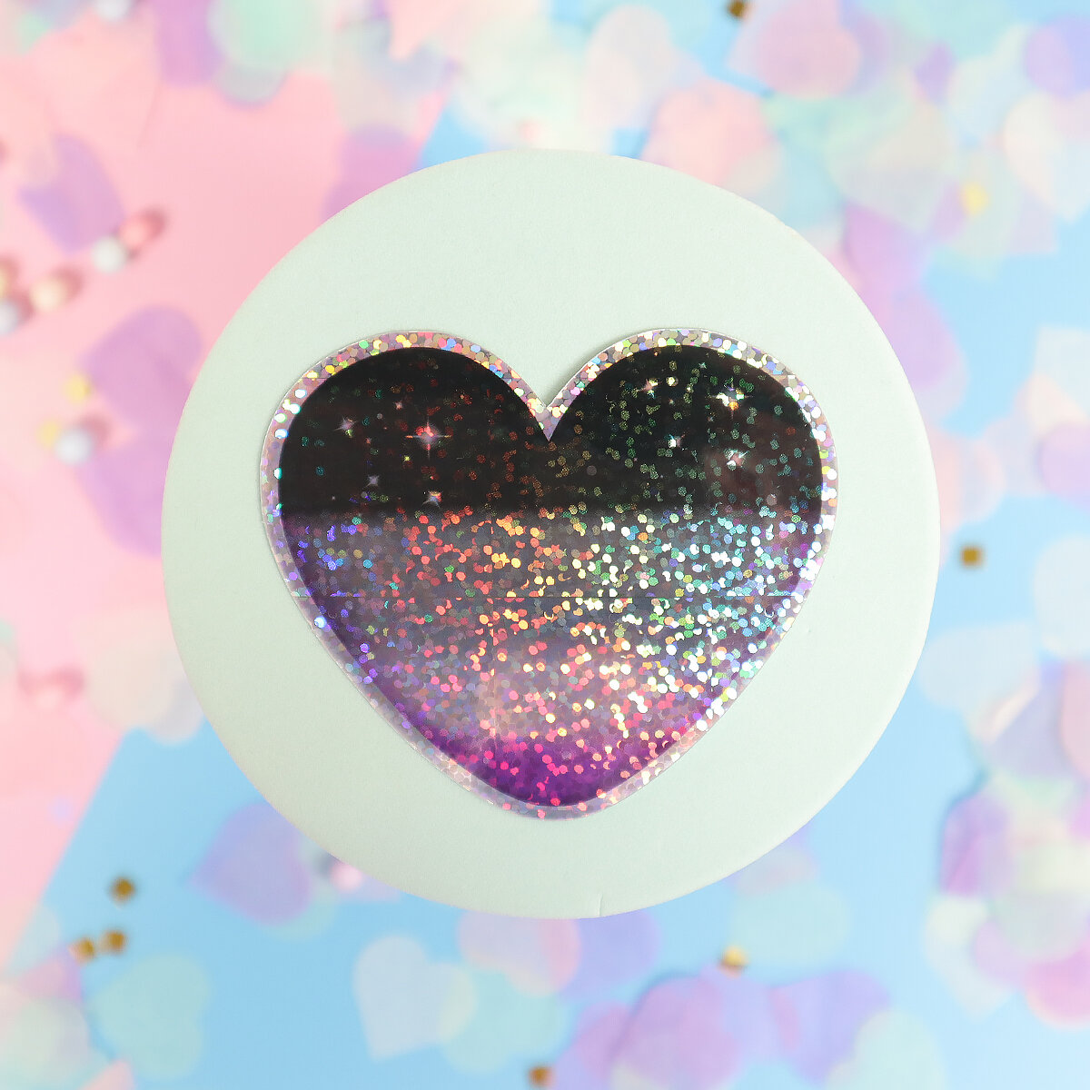 Glittrig sticker asexual heart