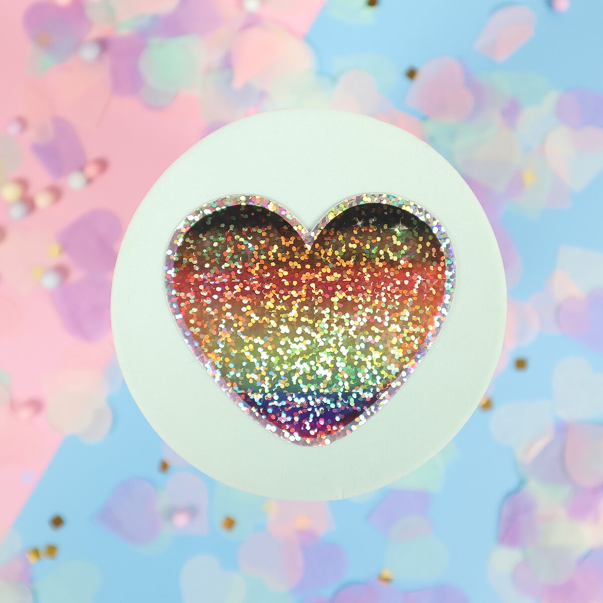 Glittrig sticker  lgbt poc heart