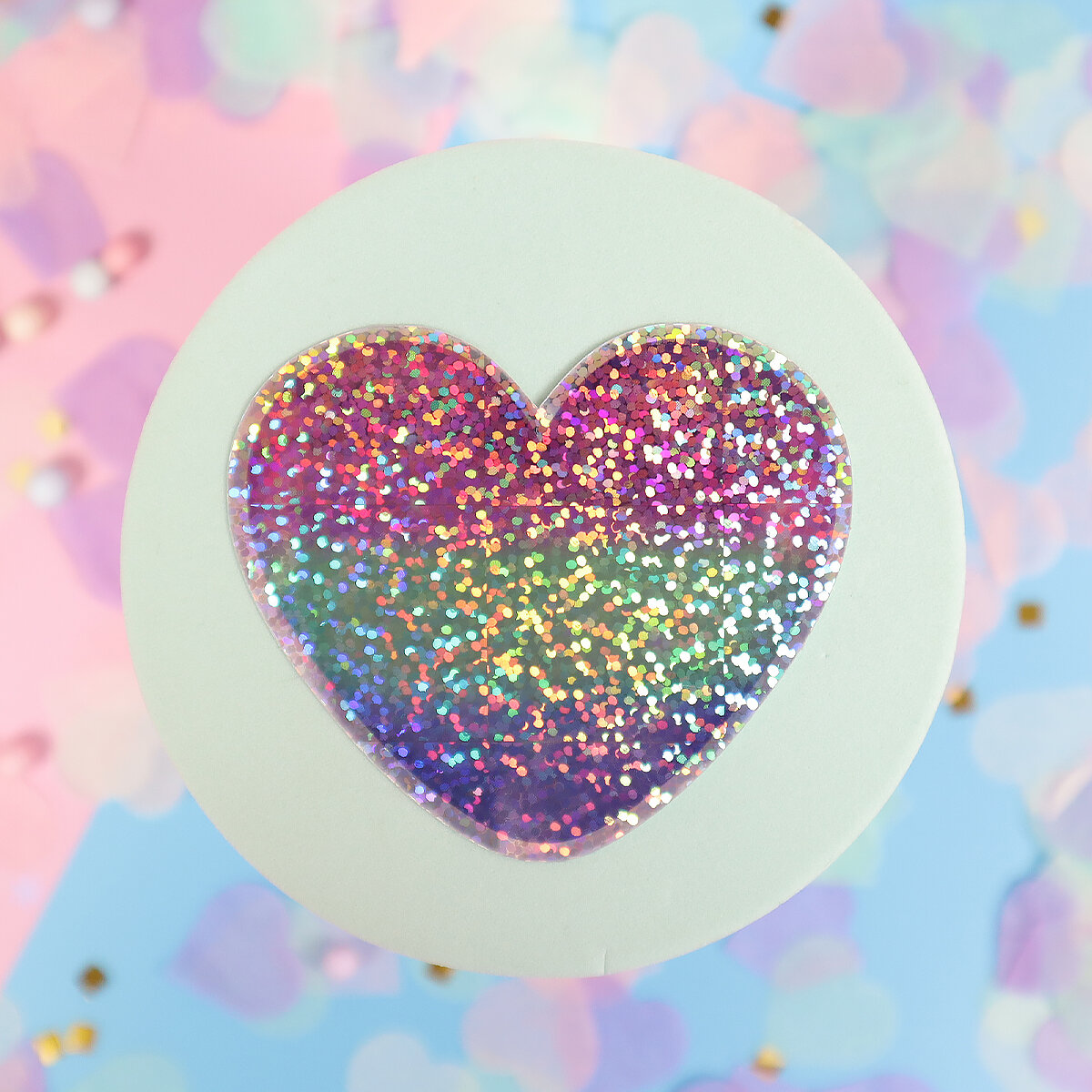 Glittrig sticker poly heart