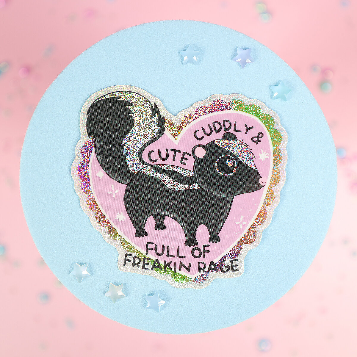 Stor sticker - Cute rage skunk