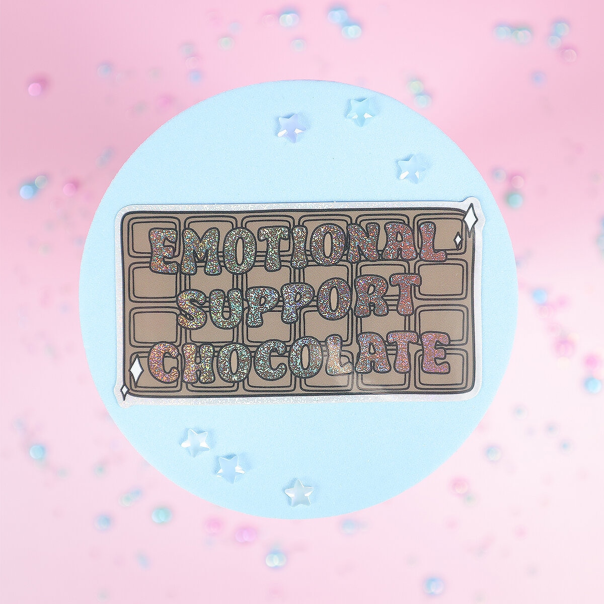 Stor sticker - Emotional support chocolate