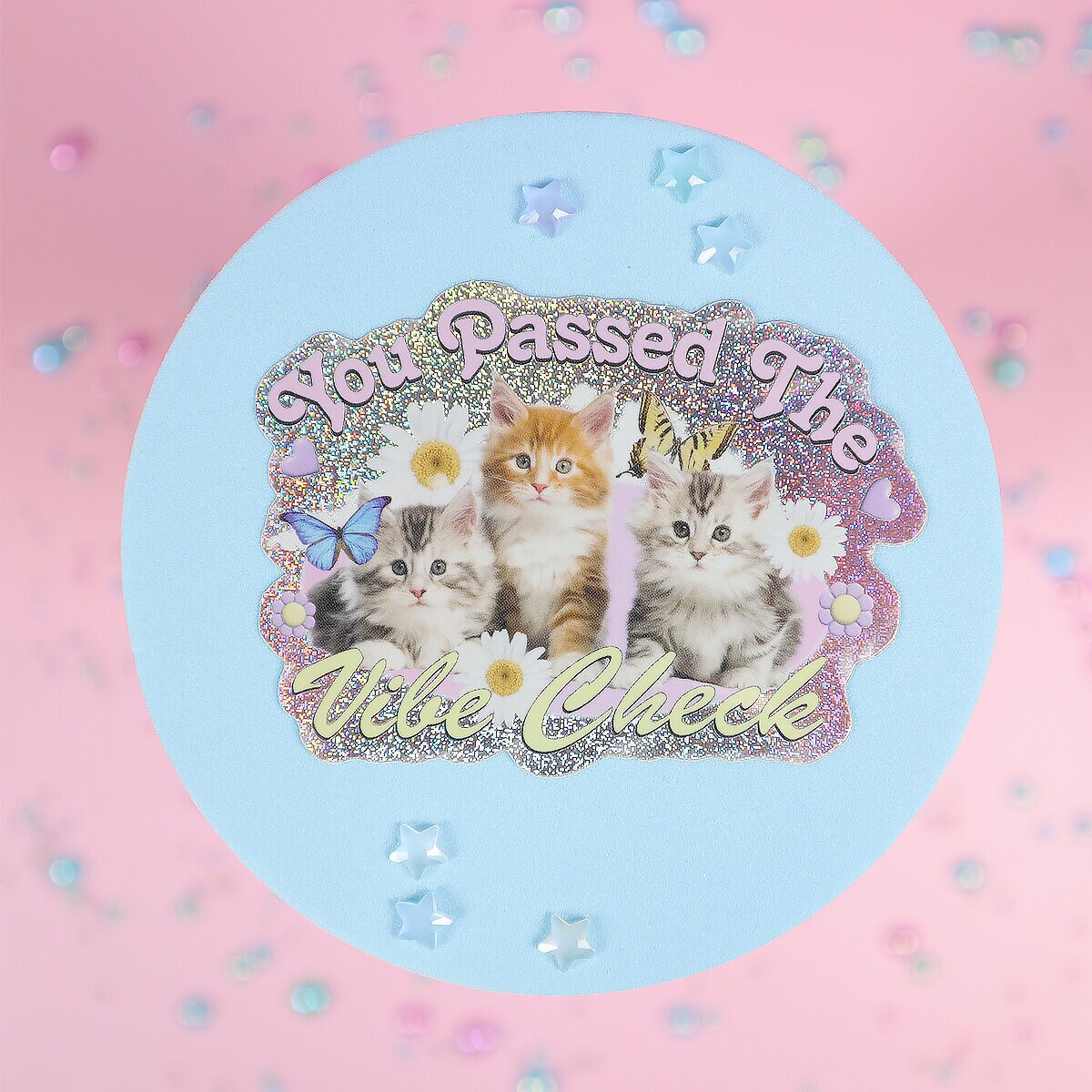 Stor sticker - Vibe check kittens
