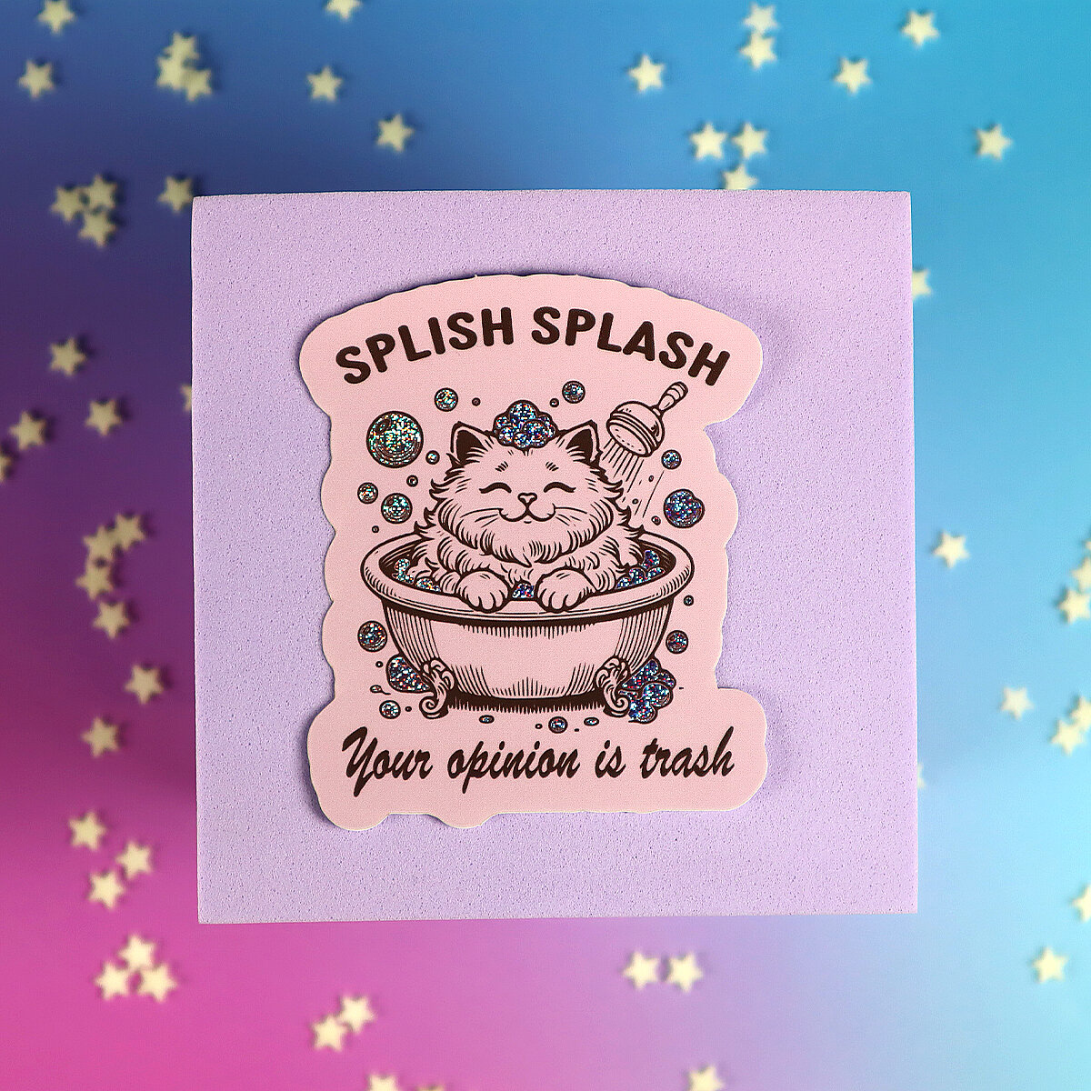 Stor sticker - Splish splash cat