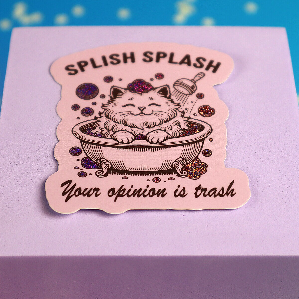 Stor sticker - Splish splash cat
