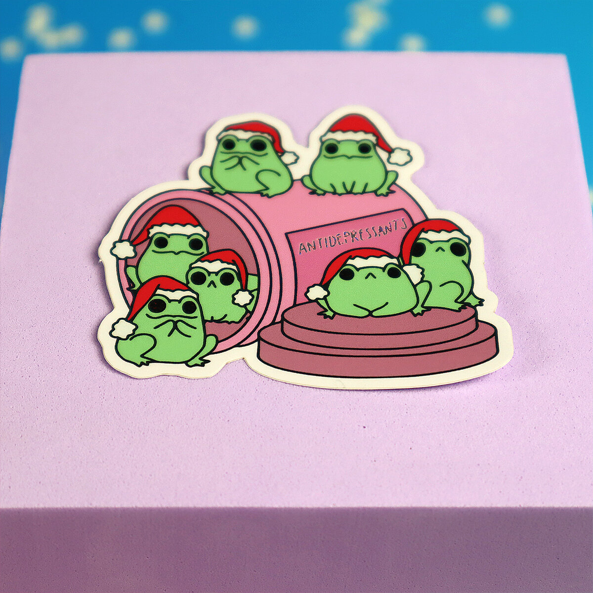 Stor sticker - Antidepressant frogs
