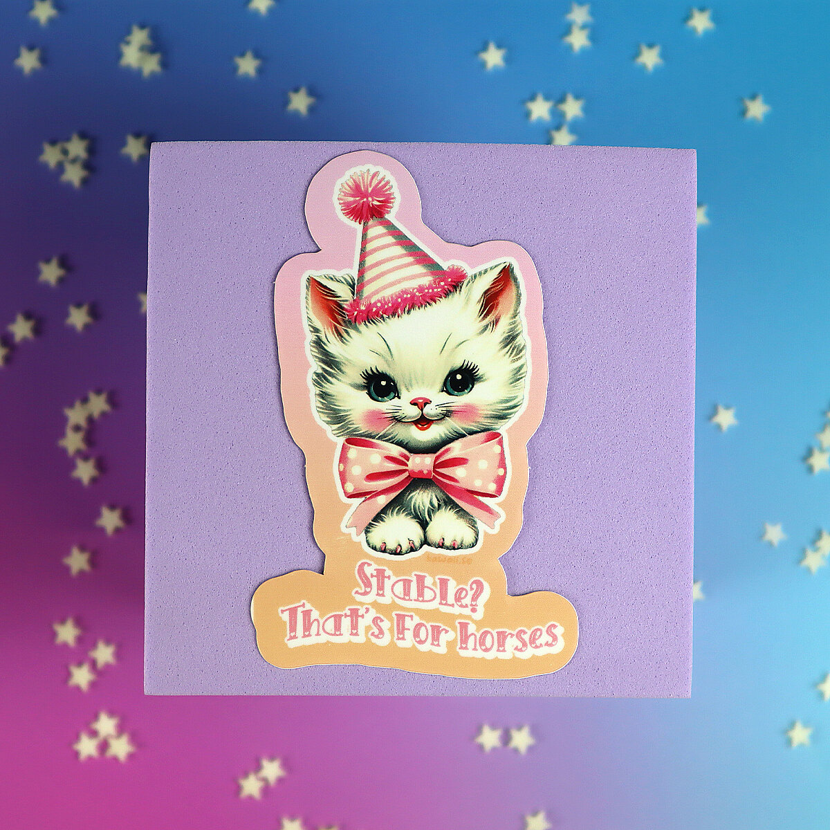 Stor sticker - Stable cat